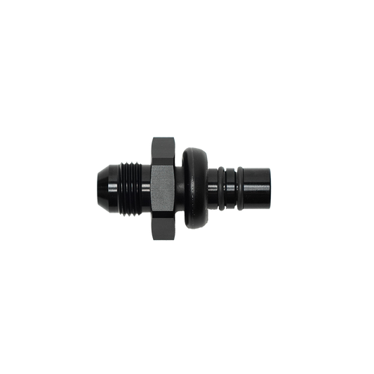DeatschWerks 8AN Male Flare to 1/2in Ford Male EFI Quick Connect Adapter - Anodized Matte Black
