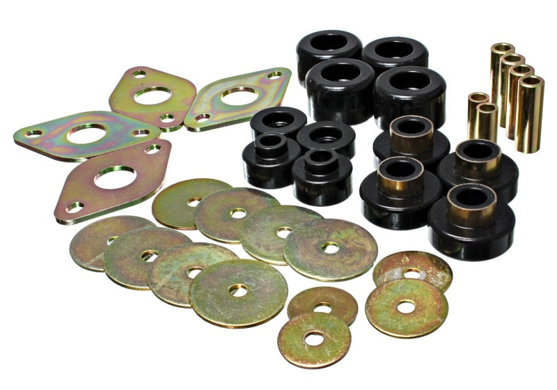 Energy Suspension Body Mount Set-Reg Access & Dbl Cab - Black 8.4109G
