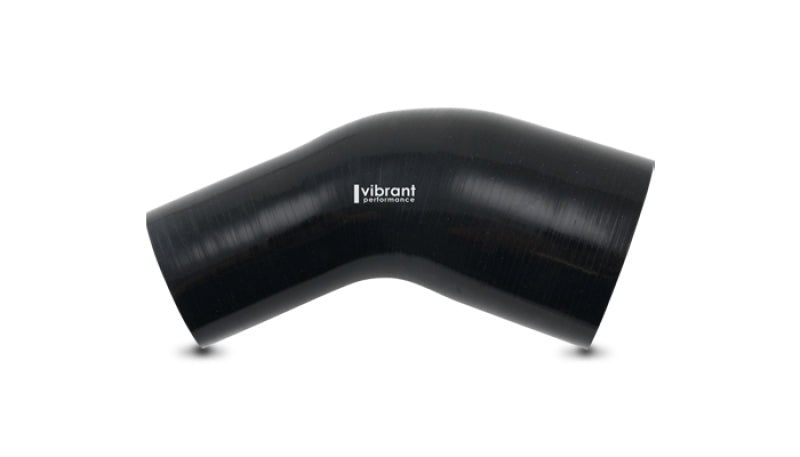 Vibrant 3.00in x 4.00in In/Out 45 Degree Black Silicone Transition Hose