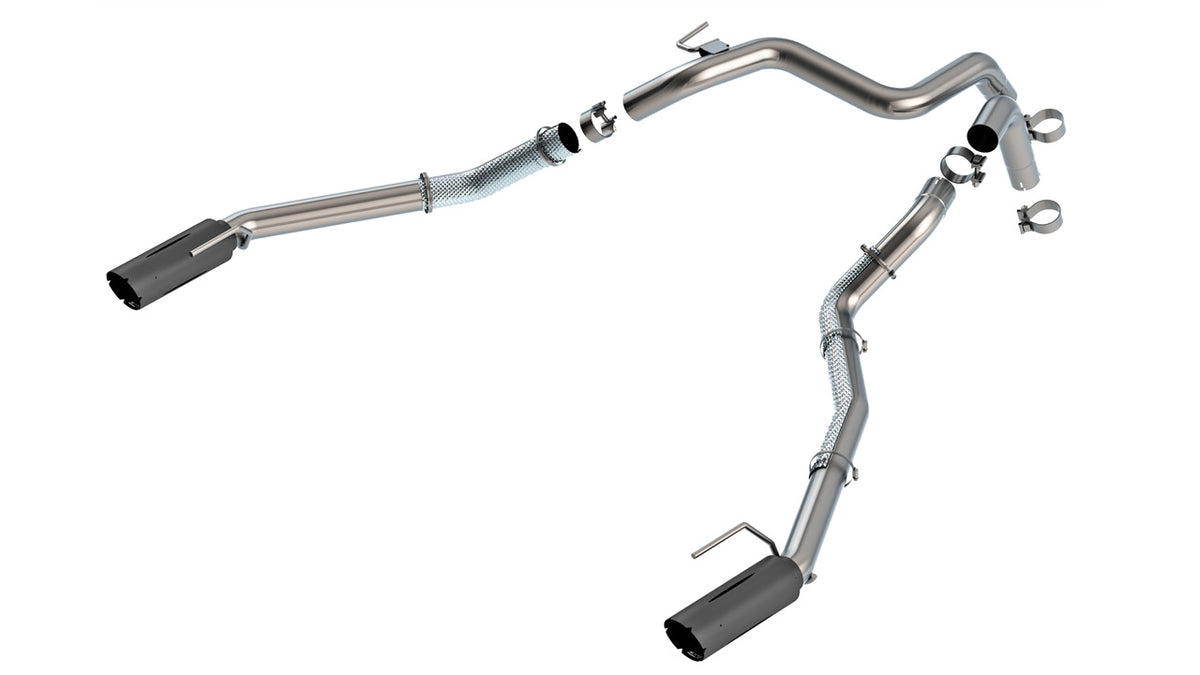 Borla 60743BRCB Tail Pipe Kit with Brawler Black Tips for 2024-2026 Ford Ranger Raptor