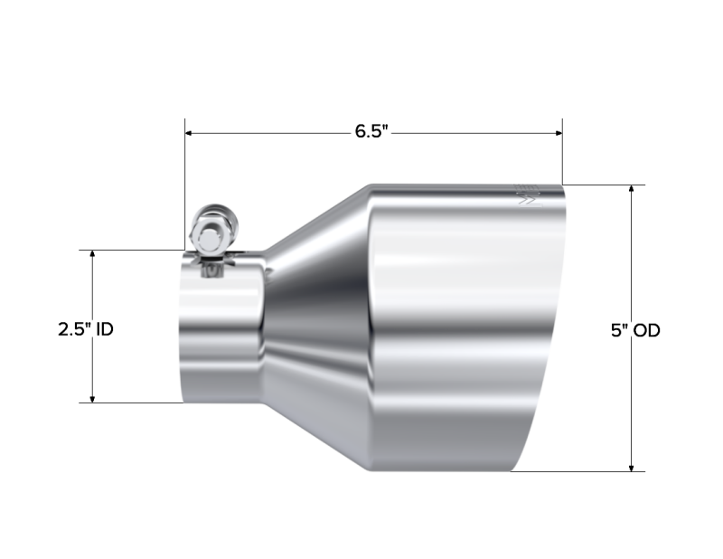 MBRP Univ T304 Tip 2.5in ID / 5in OD Out / 6.5in Length Single-Wall