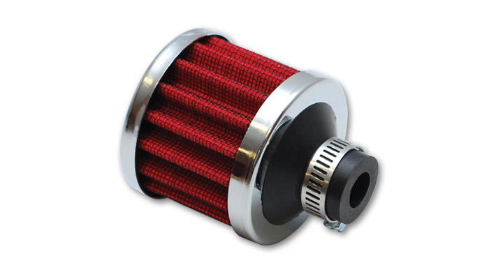 Vibrant Crankcase Breather Filter w/Chrome Cap 2 1/8in 55mm Cone ODx2 2167