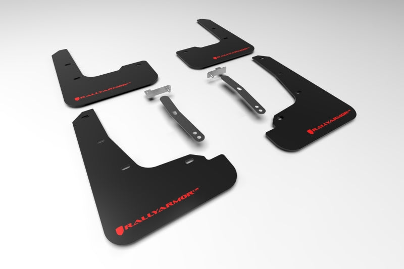 Rally Armor UR Mud Flaps - 2021-2023 Hyundai Elantra - Black/Red Logo - #MF69-UR-BLK-RD