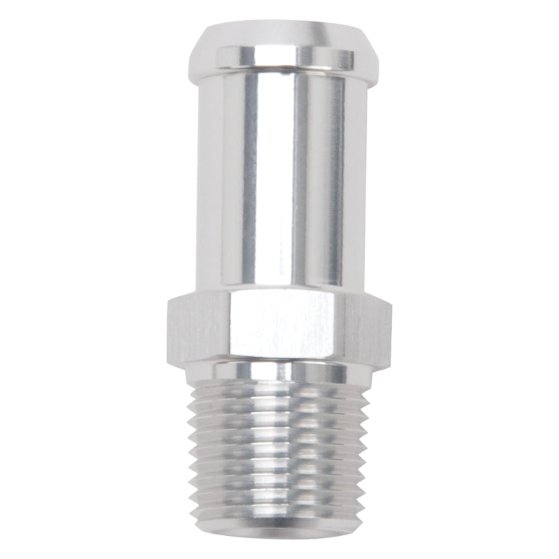 Edelbrock 8188 Hose End Straight 3/8 in NPT to 5/8 in Barb Clear Anodized