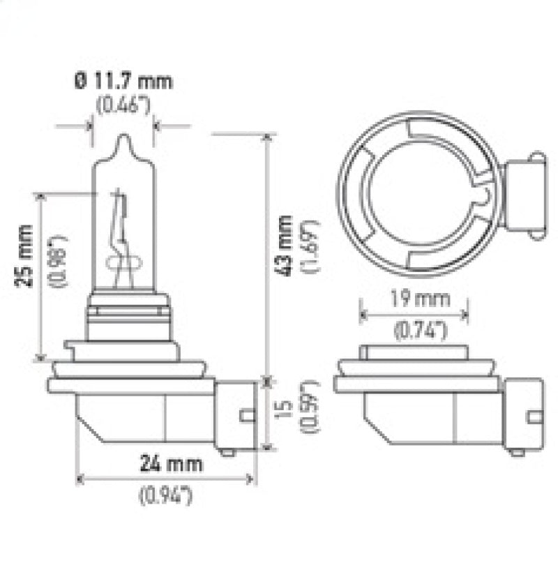 HELLA H9 12V 65W PGJ19-5 T4 Bulb