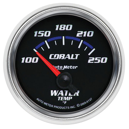 AutoMeter 6137 Cobalt 52.4mm 100-250 Degrees F Short Sweep Electric Water Temperature Gauge