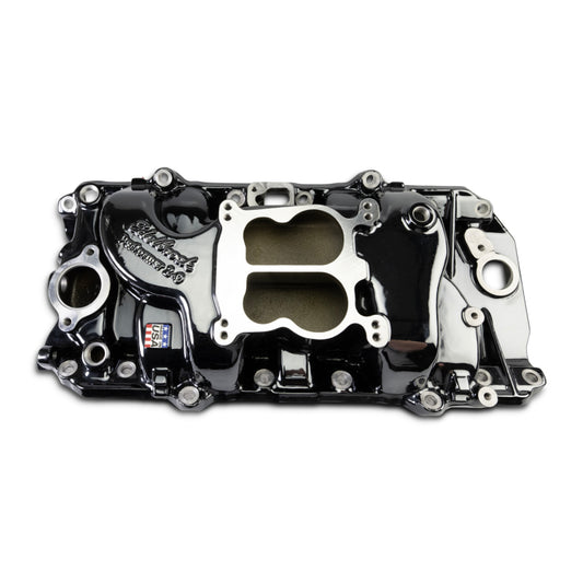 Edelbrock 2161-BP 1965-1990 Big Block Chevrolet Oval Port Heads Performer 2-O Manifold - Black