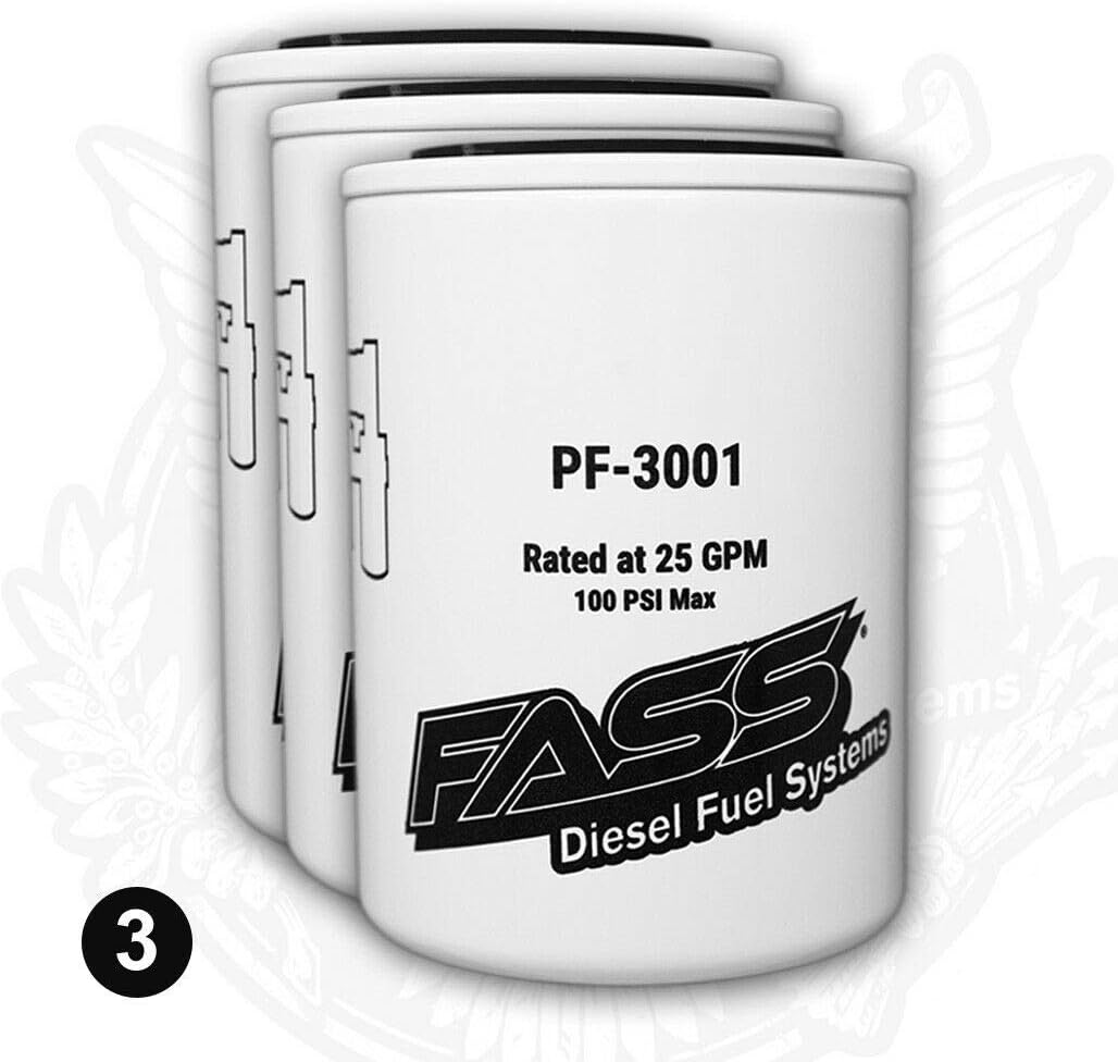 FASS Titanium Series Fuel Filter Package - 3 Pack (PF3001 x3 + XWS3002 x3)