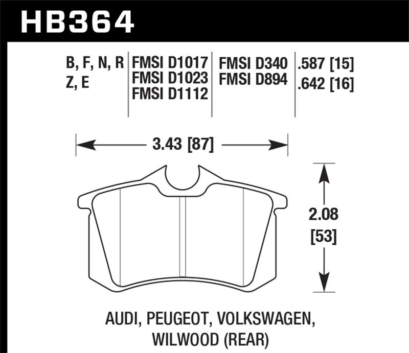 Hawk Performance HB364N.642 HP Plus Crossover Street/Motorsport Brake Pads