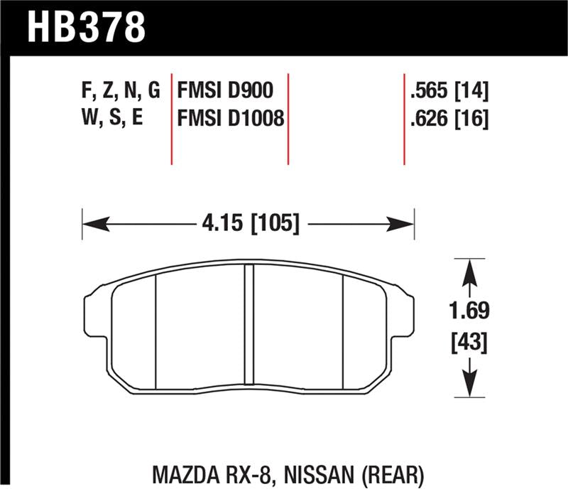 Hawk Performance HB378C.565 HPX Motorsport Brake Pads