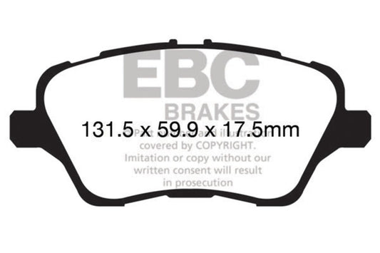 EBC 13-17 Ford Fiesta ST 1.6 Turbo Yellowstuff Front Brake Pads DP42149R