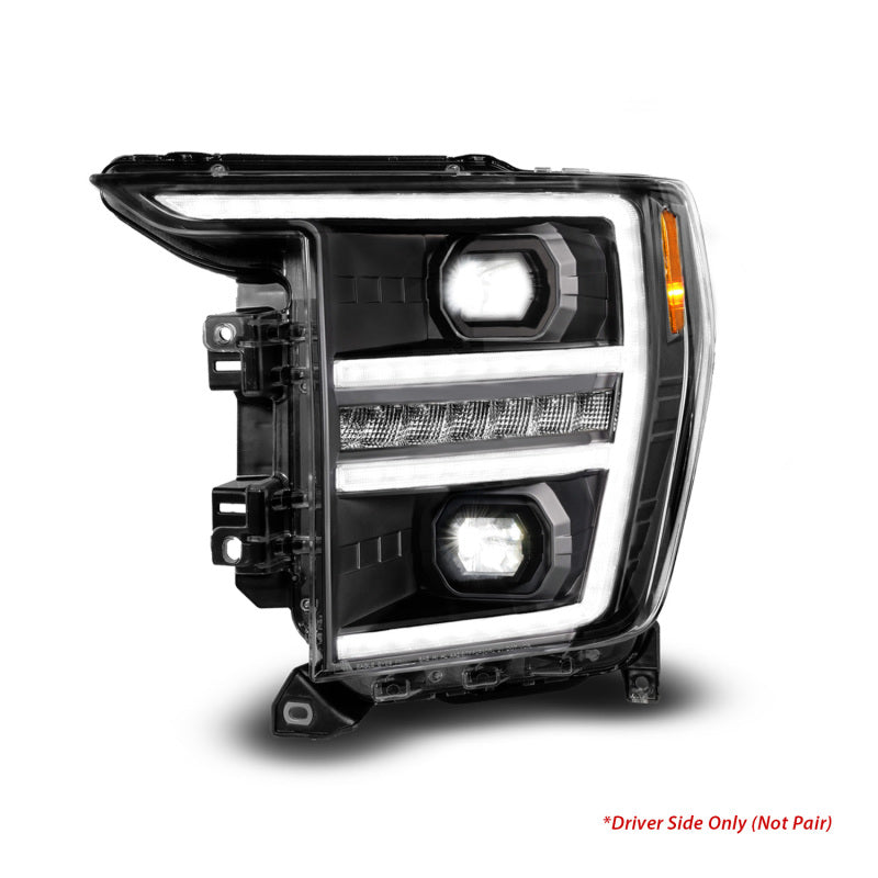 ANZO 2021-2023 Ford F-150 LED Projector Headlights - Black Housing / Clear Lens - Driver Side