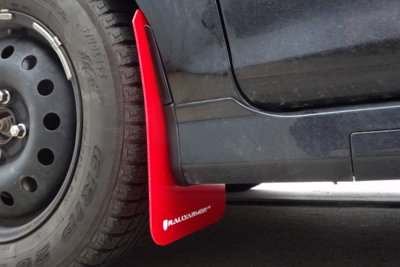 Rally Armor UR Mud Flaps - 2014-2019 Ford Fiesta - Black/Red Logo - #MF29-UR-BLK/RD