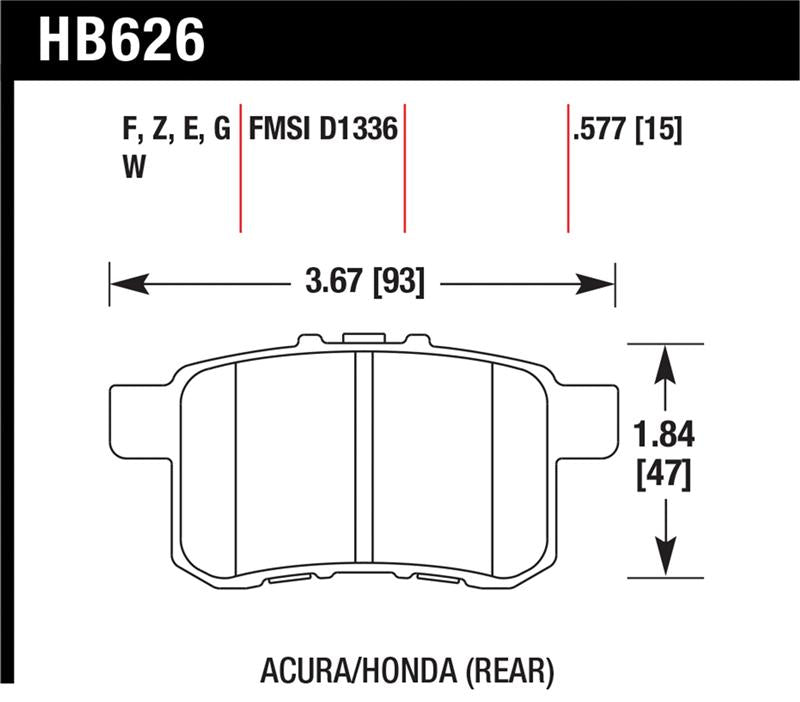 Hawk Performance HB626F.577 HPS Performance Street Brake Pads