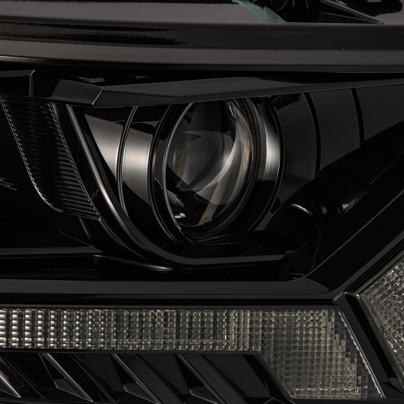 AlphaRex 880119 2019+ Ford Ranger PRO-Series Projector Headlights Plank Style Alpha Black with Sequential Signal/DRL