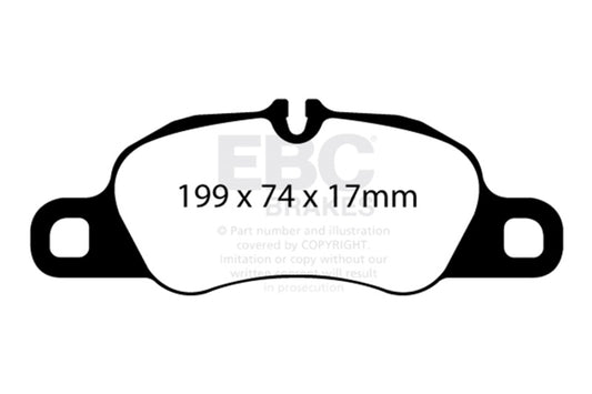 EBC 09-12 Porsche 911 (997) (Cast Iron Rotor only) 3.6 Carrera 2 Yellowstuff Front Brake Pads DP42057R