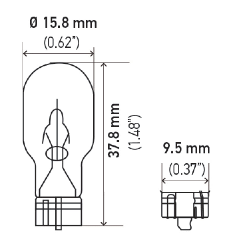 HELLA 912 12V 13W W2.1x9.5d T5 Bulb