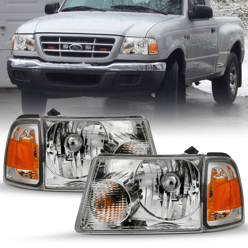 ANZO 2001-2011 Ford Ranger Crystal Headlights