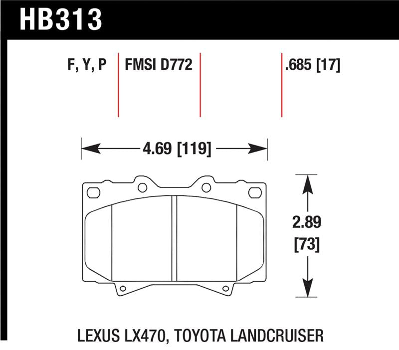 Hawk Performance HB313Y.685 LTS Light Truck and SUV Street Brake Pads