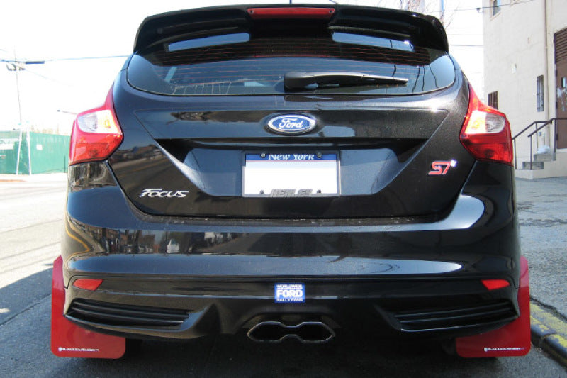 Rally Armor UR Mud Flaps - 2013-2018 Ford Focus - Black/Red Logo - #MF27-UR-BLK/RD