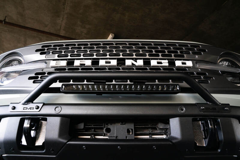 DV8 Offroad 2021-2022 Ford Bronco (Not For Factory Plastic Bumper) Factory Bumper Bull Bar - Black - #LBBR-06
