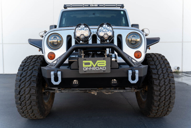 DV8 Offroad Fairlead Mounted Flip-Up License Plate Bracket - #LPBM-02