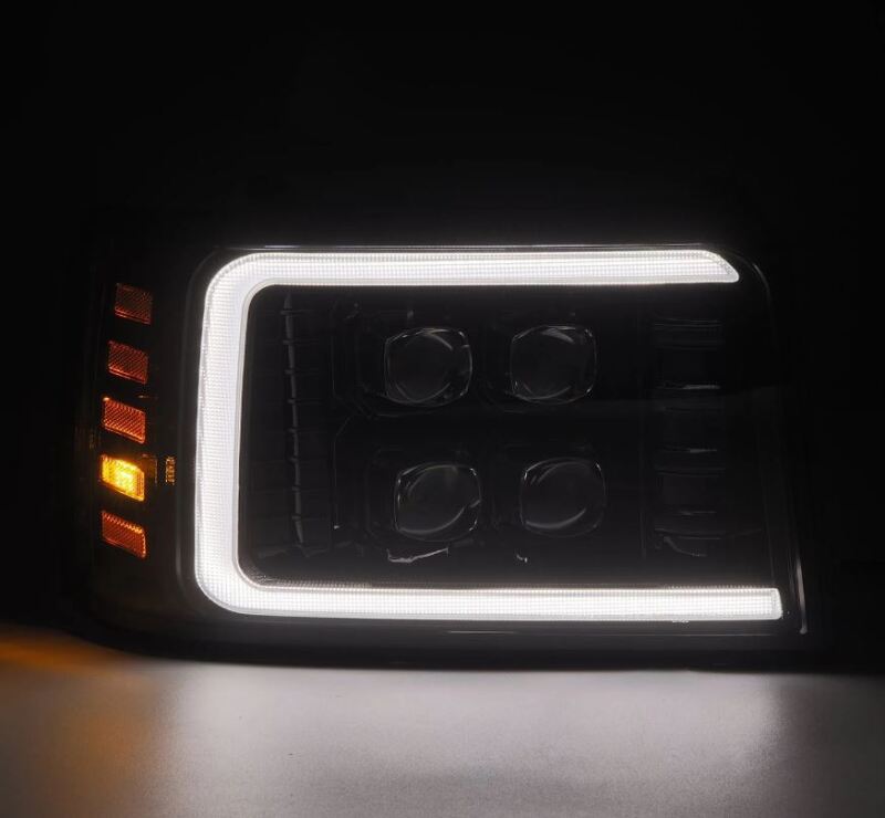 AlphaRex 880269 92-96 Ford F-Series/Bronco NOVA-Series LED Projector Headlight Alpha-Black w/Activation Light Sequential Signal & Switchback DRL
