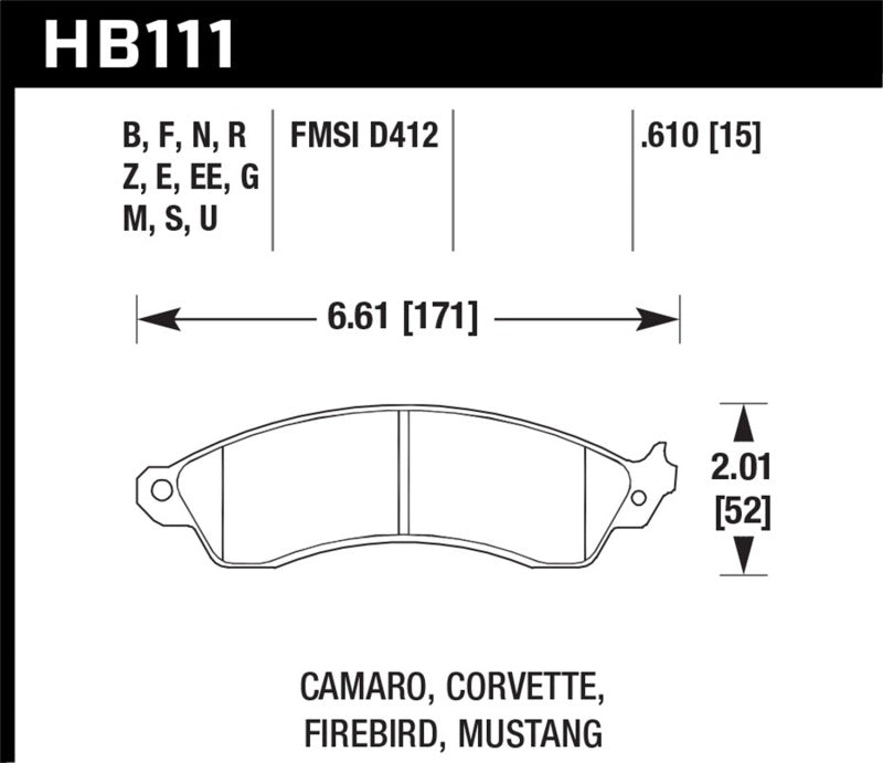 Hawk Performance HB111F.610 HPS Performance Street Brake Pads