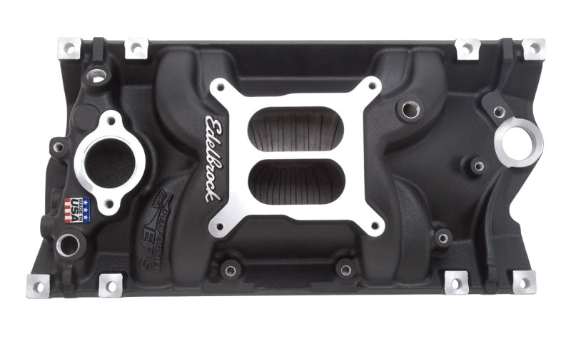 Edelbrock 27163 Manifold Performer EPS Small Block Chevrolet Vortec Black Finish