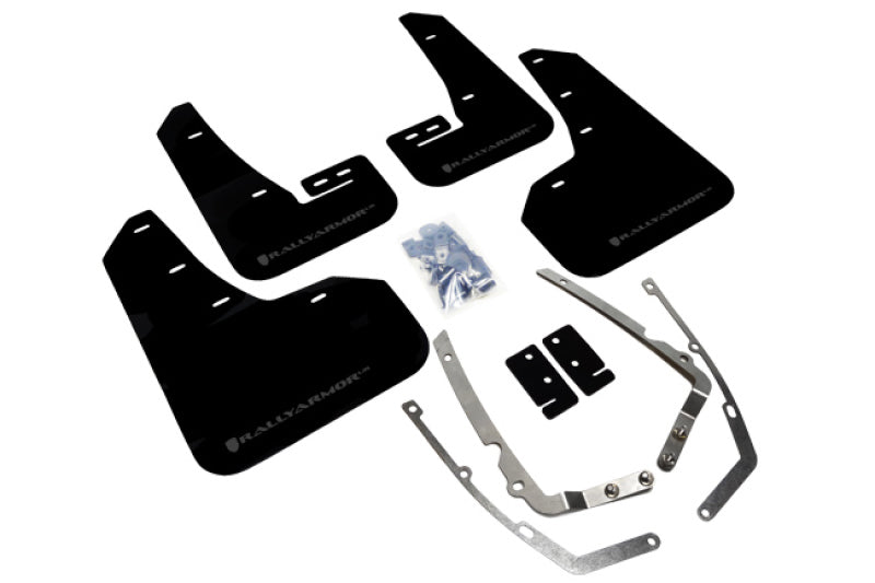 Rally Armor UR Mud Flaps - 2015-2018 Volkswagen GTI + 3 more fitments - Black/Grey Logo - #MF37-UR-BLK/GRY