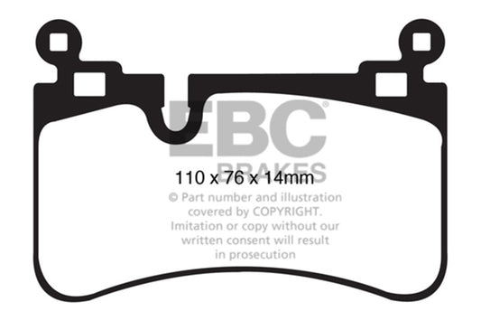 EBC 2008-2013 Mercedes-Benz C63 AMG (W204) 6.2 Yellowstuff Rear Brake Pads DP41839R
