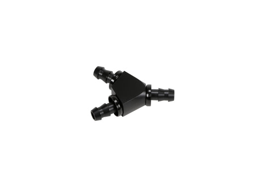 Fleece Performance FPE-FIT-Y06-BLK Universal 3/8in Aluminum Y Barbed Fitting (For -6 Pushlock Hose) - Black Anodized