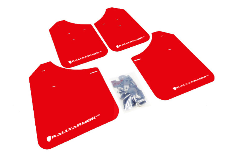 Rally Armor UR Mud Flaps - 2002-2007 Subaru Impreza - Red/White Logo - #MF1-UR-RD/WH