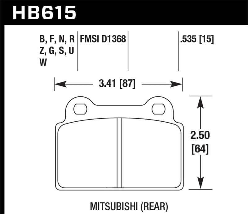 Hawk Performance HB615F.535 HPS Performance Street Brake Pads