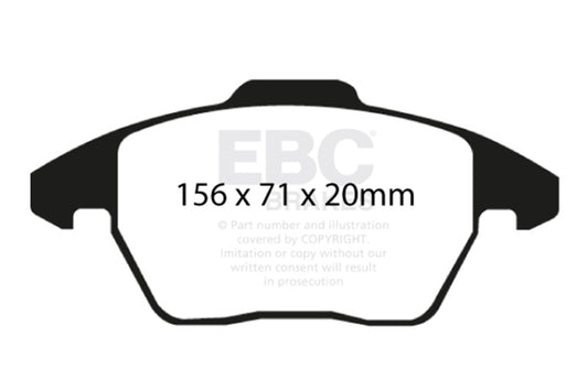 EBC 06-13 Audi A3 2.0 Turbo (Girling rear caliper) Greenstuff Front Brake Pads DP21517