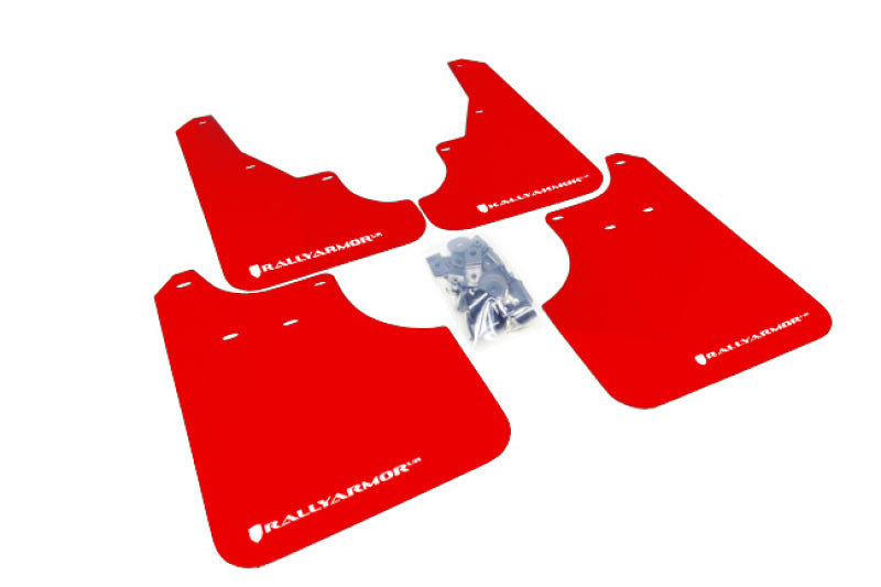 Rally Armor UR Mud Flaps - 2009-2013 Subaru Forester - Red/White Logo - #MF11-UR-RD/WH