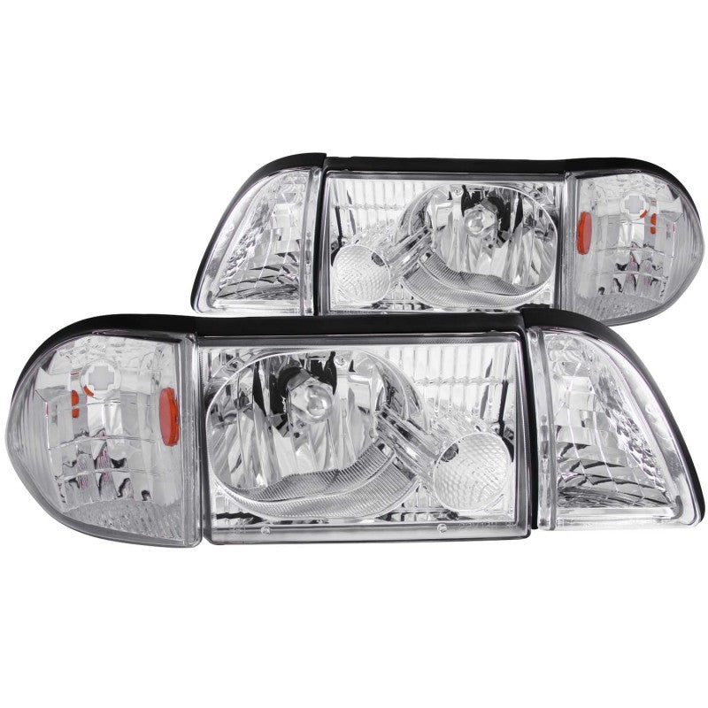 ANZO 1987-1993 Ford Mustang Crystal Headlights