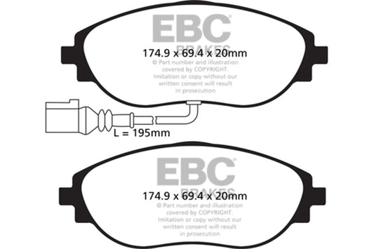 EBC 14-20 Audi S3 2.0 Turbo Redstuff Front Brake Pads DP32127C