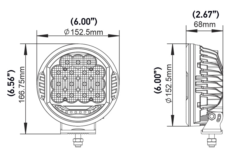 HELLA 358117161 500 LED Driving Lamp Single
