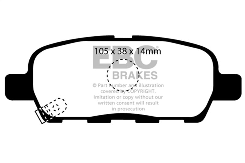 EBC 07-08 Infiniti G35 3.5 Sport Bluestuff Rear Brake Pads DP51955NDX