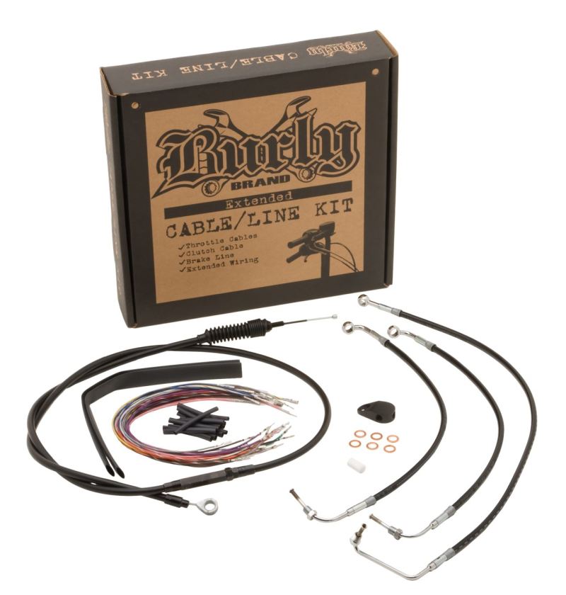 Burly Brand B30-1285 Control Kit 16 in Gorilla Black for 2000-2006 Harley-Davidson Touring