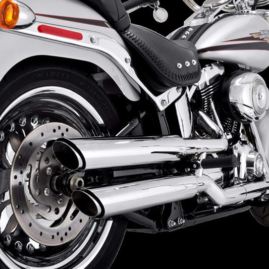 Vance & Hines 16343 Twin Slash PCX Slip-Ons Chrome for 2010-2017 Harley-Davidson Softail