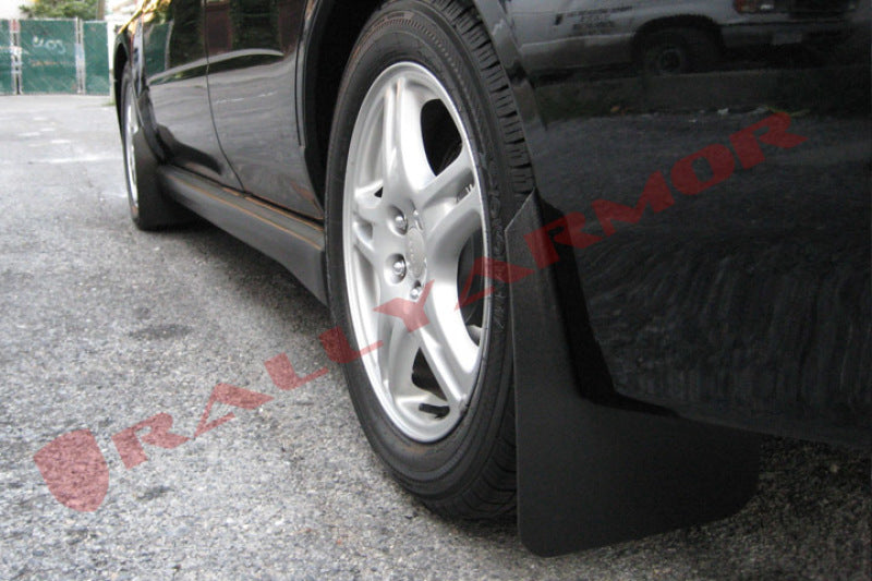 Rally Armor Basic Mud Flaps - 2002-2007 Subaru Impreza - Black/Black Logo - #MF1-BAS-BLK