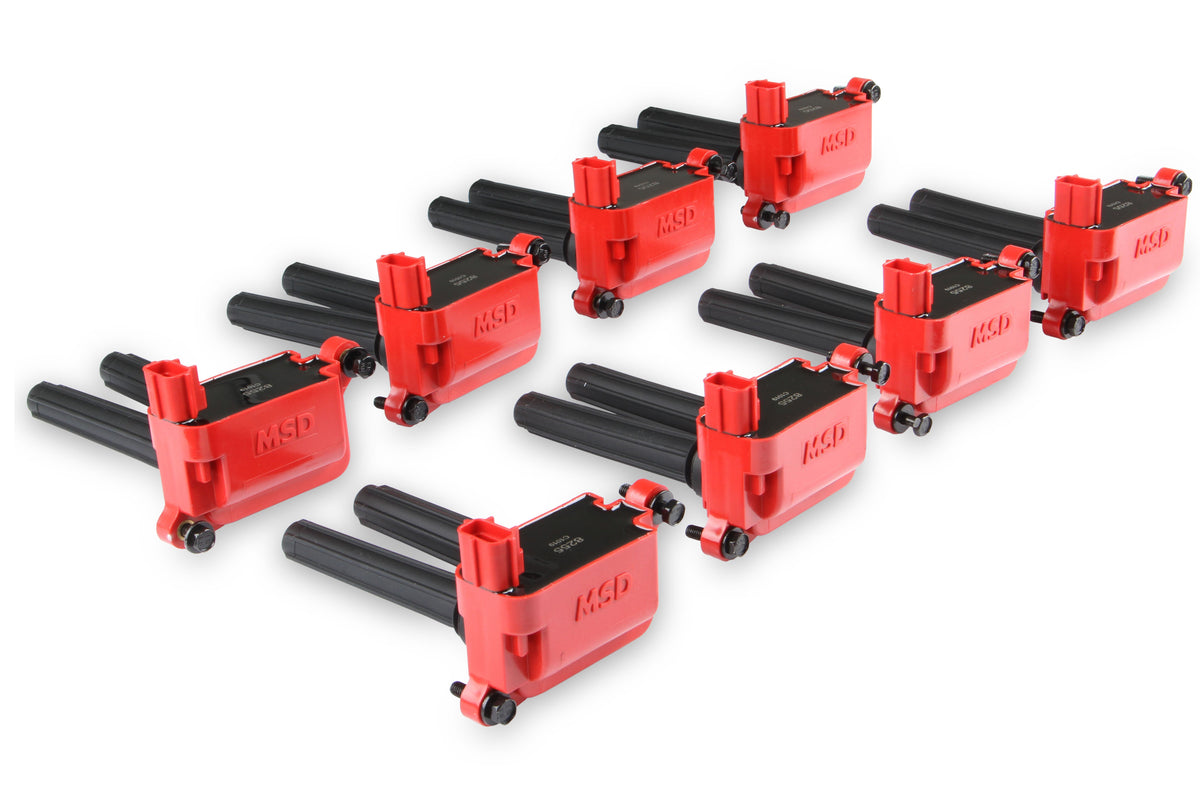 MSD 82558 Blaster Ignition Coil - Gen III for HEMI 05-24 - Red - 8-Pack 5.7/6.1/6.2/6.4