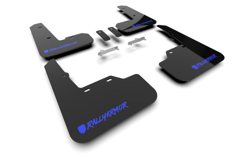Rally Armor UR Mud Flaps - 2022-2025 Subaru WRX - Black/Blue Logo - #MF92-UR-BLK/BL-X