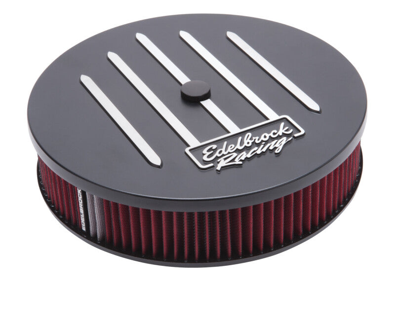 Edelbrock 41663 Air Cleaner Racing Series Round Aluminum Top Cloth Element 14 in Diameter x 3.125