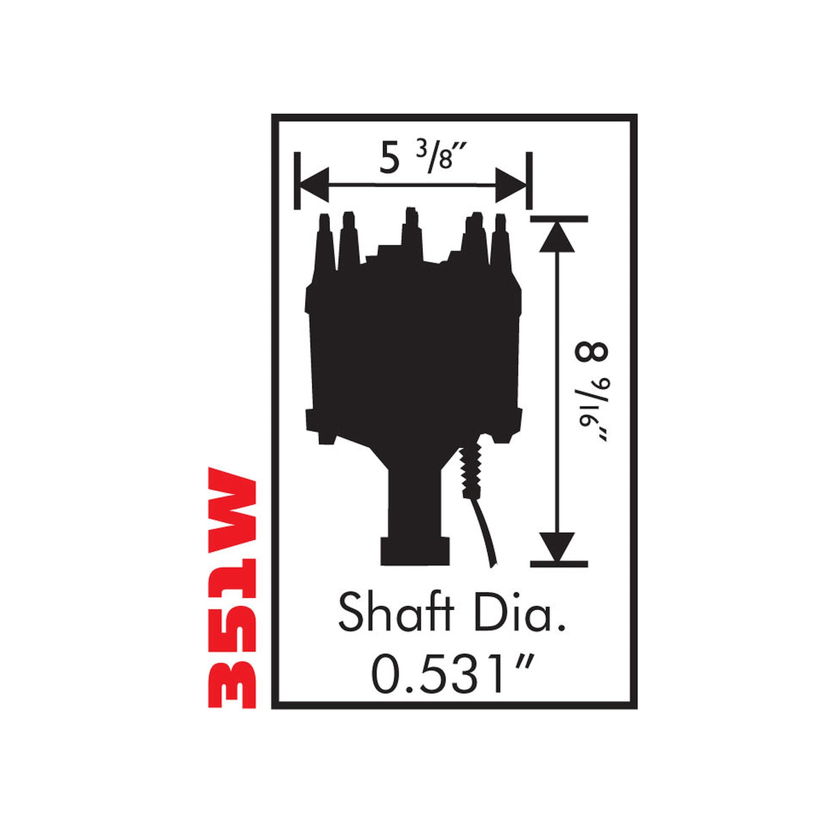 MSD 8584 for Ford V8 351W Billet Distributor