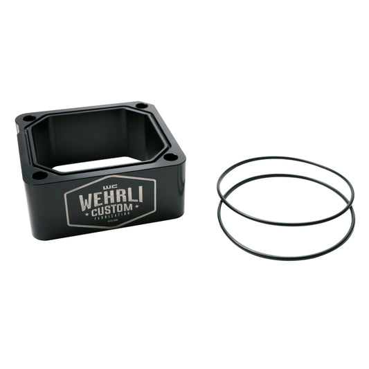 Wehrli Custom Fabrication WCF100338-BLKANO Billet Intake Spacer Kit Black Anodized Engraved for 1998-2007 Dodge Ram 2500 / 3500 Cummins