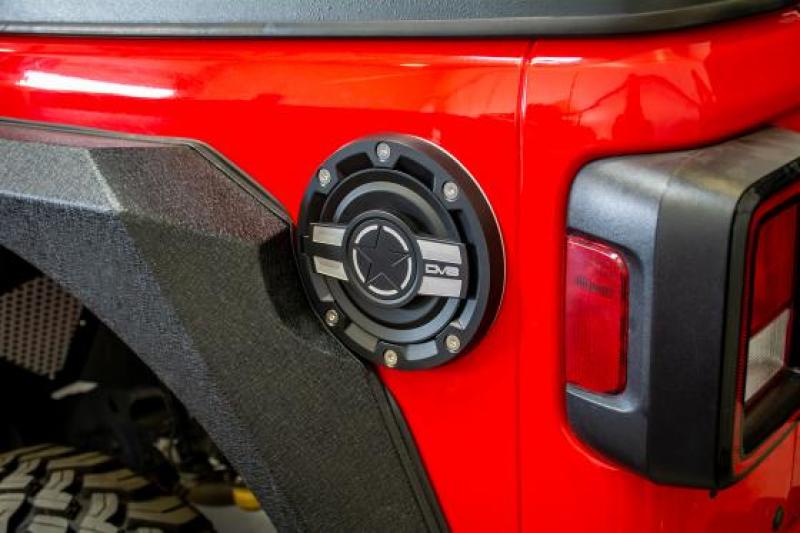 DV8 Offroad 2018+ Jeep JL Aluminum Fuel Door for 20-Pres Wrangler - #D-JL-190004-MIL