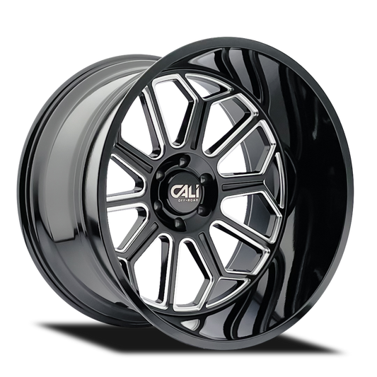 Cali Off-Road Auburn 9117 24x14 6x139.7 -76mm Gloss Black Milled Wheel 9117-24483BM